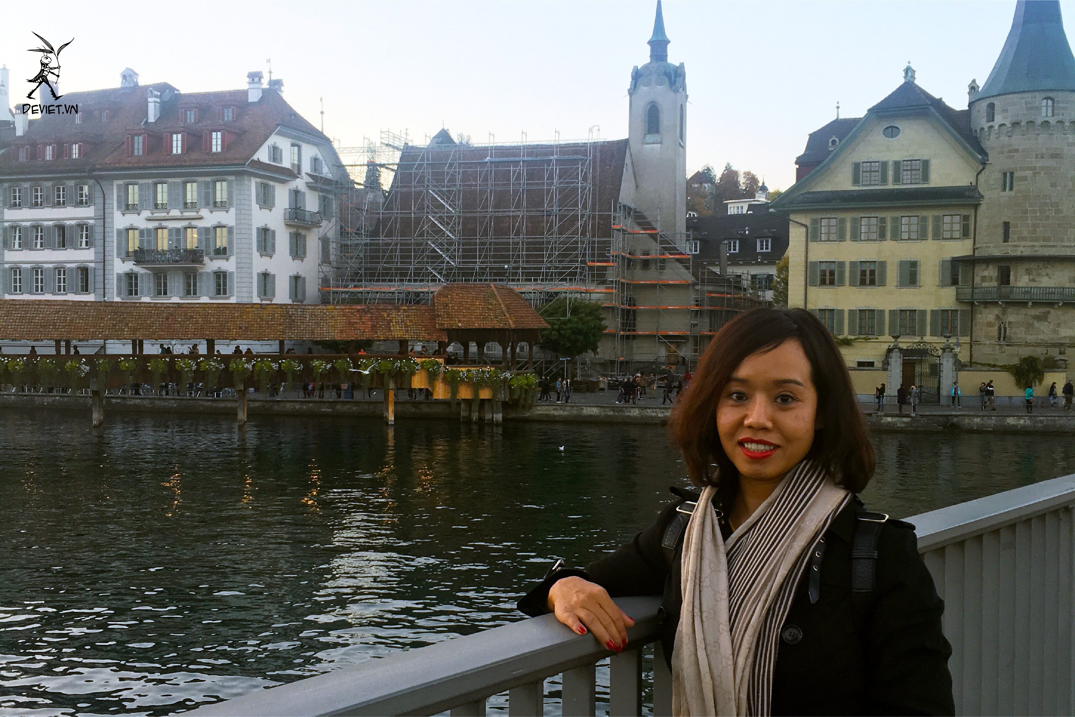 Chị Trần Hồng Hà, giám đốc của Tour châu Âu Dế Việt – Asialink Travel trong lần khảo sát châu Âu năm 2018.
