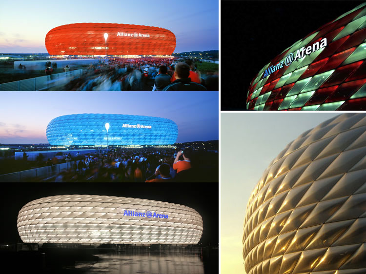 Khả năng đổi màu của sân vận động Allianz Arena Munchen