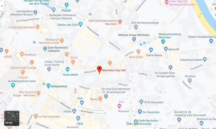 Vị trí tòa thị chính trên bản đồ trực tuyến