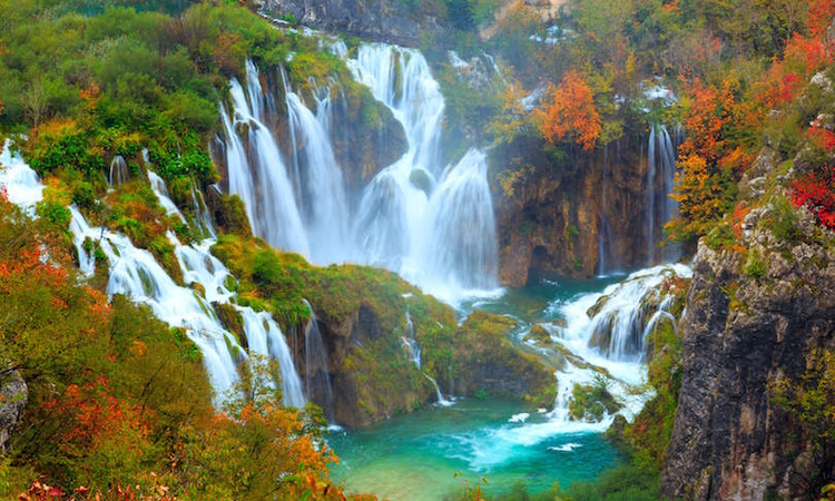 The waterfalls of Plitvice National Park in Croatia