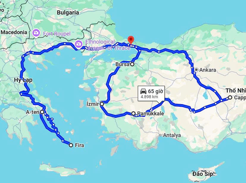 TOUR LIÊN TUYẾN HY LẠP – THỔ NHĨ KỲ 12 NGÀY 11 ĐÊM